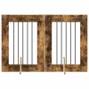  Kutyakerítés állványokkal 2 pcs Füstös Tölgy 60 x 80 cm