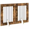  Kutyakerítés állványokkal 2 pcs Füstös Tölgy 60 x 80 cm