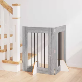    Kutyakerítés állványokkal 2 pcs Szürke Sonoma 60 x 80 cm