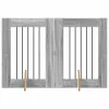  Kutyakerítés állványokkal 2 pcs Szürke Sonoma 60 x 80 cm
