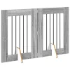  Kutyakerítés állványokkal 2 pcs Szürke Sonoma 60 x 80 cm