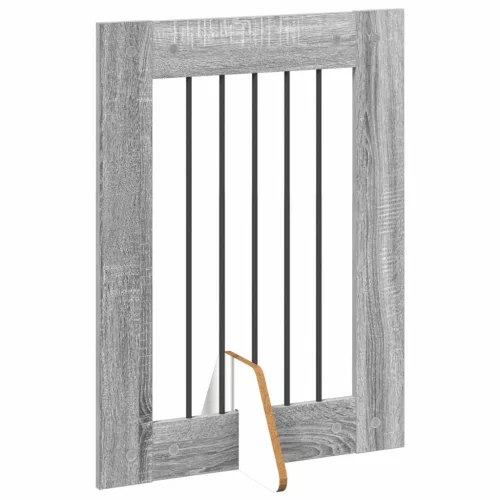  Kutyakerítés állványokkal 2 pcs Szürke Sonoma 60 x 80 cm