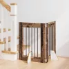  Kutyakerítés állványokkal 2 pcs Antik Fa 60 x 80 cm Szerelt Fa