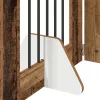  Kutyakerítés állványokkal 2 pcs Antik Fa 60 x 80 cm Szerelt Fa