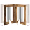  Kutyakerítés állványokkal 2 pcs Antik Fa 60 x 80 cm Szerelt Fa