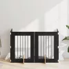  Kutyakerítés állványokkal 4 pcs Fekete Tölgy 60 x 80 cm