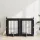  Kutyakerítés állványokkal 4 pcs Fekete Tölgy 60 x 80 cm