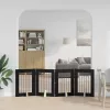  Kutyakerítés állványokkal 4 pcs Fekete Tölgy 60 x 80 cm