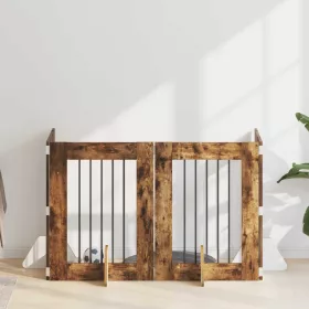    Kutyakerítés állványokkal 4 pcs Füstös Tölgy 60 x 80 cm