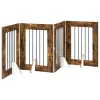  Kutyakerítés állványokkal 4 pcs Füstös Tölgy 60 x 80 cm