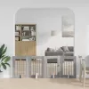  Kutyakerítés állványokkal 4 pcs Szürke Sonoma 60 x 80 cm