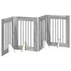  Kutyakerítés állványokkal 4 pcs Szürke Sonoma 60 x 80 cm