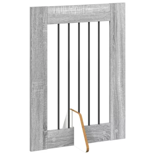  Kutyakerítés állványokkal 4 pcs Szürke Sonoma 60 x 80 cm