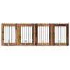  Kutyakerítés állványokkal 4 pcs Antik Fa 60 x 80 cm Szerelt Fa
