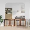  Kutyakerítés állványokkal 4 pcs Antik Fa 60 x 80 cm Szerelt Fa