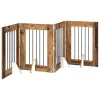  Kutyakerítés állványokkal 4 pcs Antik Fa 60 x 80 cm Szerelt Fa