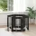  Kutyakerítés állványokkal 6 pcs Fekete Tölgy 60 x 80 cm