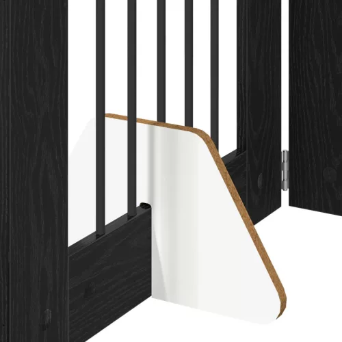  Kutyakerítés állványokkal 6 pcs Fekete Tölgy 60 x 80 cm