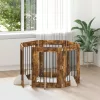  Kutyakerítés állványokkal 6 pcs Füstös Tölgy 60 x 80 cm