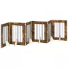  Kutyakerítés állványokkal 6 pcs Füstös Tölgy 60 x 80 cm