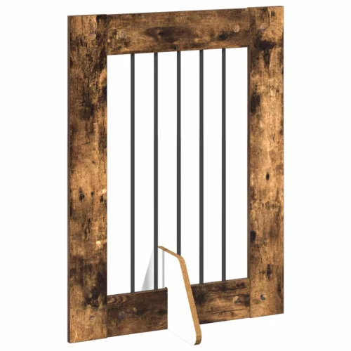  Kutyakerítés állványokkal 6 pcs Füstös Tölgy 60 x 80 cm