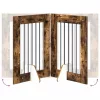  Kutyakerítés állványokkal 6 pcs Füstös Tölgy 60 x 80 cm