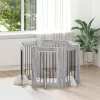  Kutyakerítés állványokkal 6 pcs Szürke Sonoma 60 x 80 cm