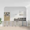  Kutyakerítés állványokkal 6 pcs Szürke Sonoma 60 x 80 cm