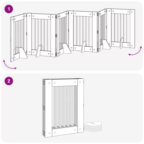  Kutyakerítés állványokkal 6 pcs Szürke Sonoma 60 x 80 cm
