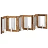  Kutyakerítés állványokkal 6 pcs Antik Fa 60 x 80 cm Szerelt Fa