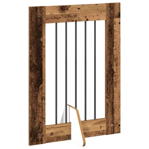  Kutyakerítés állványokkal 6 pcs Antik Fa 60 x 80 cm Szerelt Fa