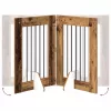  Kutyakerítés állványokkal 6 pcs Antik Fa 60 x 80 cm Szerelt Fa