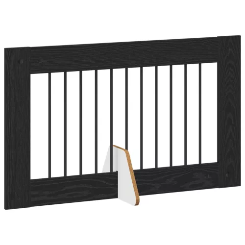  Kutyakerítés állványokkal 2 pcs Fekete Tölgy 100 x 60 cm