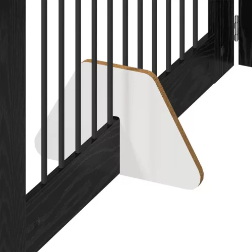  Kutyakerítés állványokkal 2 pcs Fekete Tölgy 100 x 60 cm