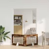  Kutyakerítés állványokkal 2 pcs Füstös Tölgy 100 x 60 cm