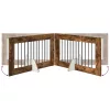  Kutyakerítés állványokkal 2 pcs Füstös Tölgy 100 x 60 cm