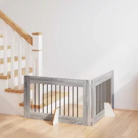    Kutyakerítés állványokkal 2 pcs Szürke Sonoma 100 x 60 cm
