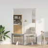  Kutyakerítés állványokkal 2 pcs Szürke Sonoma 100 x 60 cm