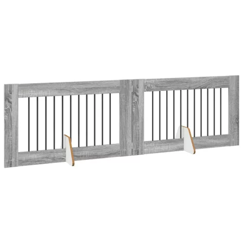  Kutyakerítés állványokkal 2 pcs Szürke Sonoma 100 x 60 cm