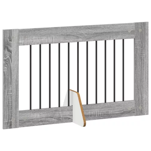  Kutyakerítés állványokkal 2 pcs Szürke Sonoma 100 x 60 cm