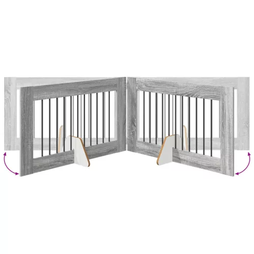  Kutyakerítés állványokkal 2 pcs Szürke Sonoma 100 x 60 cm