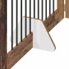  Kutyakerítés állványokkal 2 pcs Antik Fa 100 x 60 cm Szerelt Fa