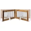  Kutyakerítés állványokkal 2 pcs Antik Fa 100 x 60 cm Szerelt Fa