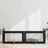  Kutyakerítés állványokkal 4 pcs Fekete Tölgy 100 x 60 cm
