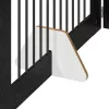  Kutyakerítés állványokkal 4 pcs Fekete Tölgy 100 x 60 cm