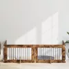  Kutyakerítés állványokkal 4 pcs Füstös Tölgy 100 x 60 cm