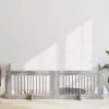  Kutyakerítés állványokkal 4 pcs Szürke Sonoma 100 x 60 cm