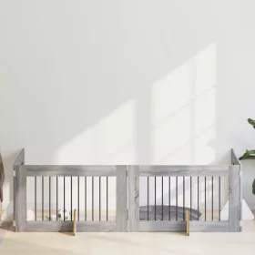   Kutyakerítés állványokkal 4 pcs Szürke Sonoma 100 x 60 cm