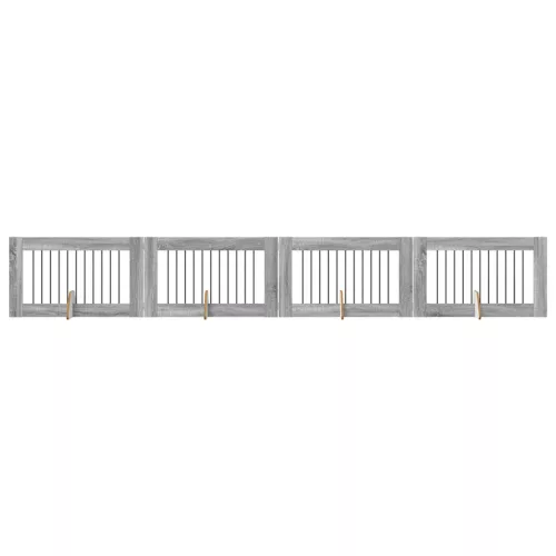  Kutyakerítés állványokkal 4 pcs Szürke Sonoma 100 x 60 cm