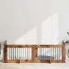  Kutyakerítés állványokkal 4 pcs Antik Fa 100 x 60 cm Szerelt Fa